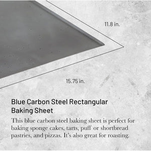 Blue Carbon Steel Rectangular Baking Sheet