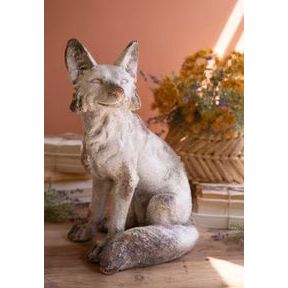 Faux Concrete Sitting Fox