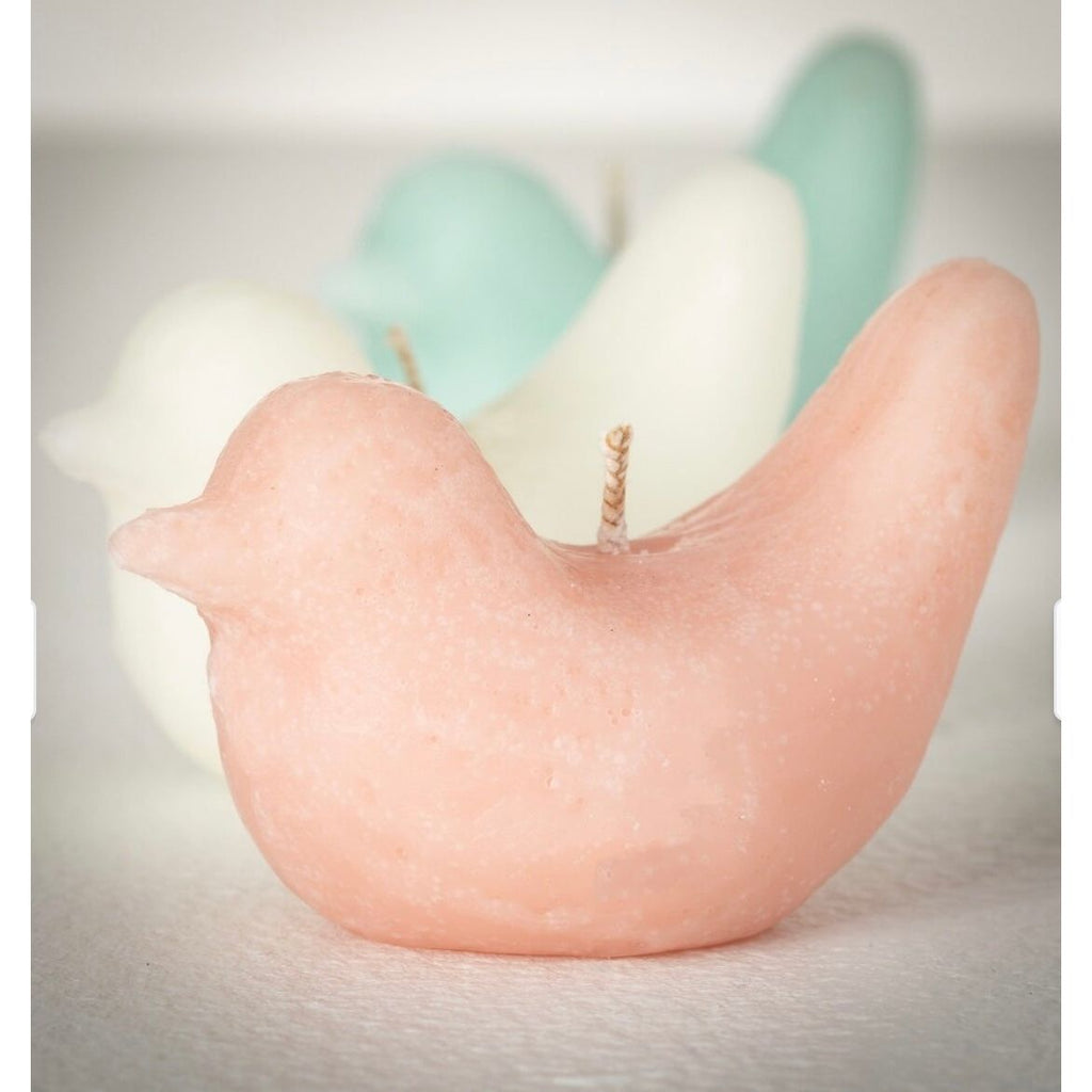 S/3 Glazed Bird Votive Candles