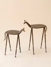 S/2 Iron Horse Accent Tables