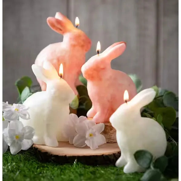 S/2 Glazed Rabbit Candles