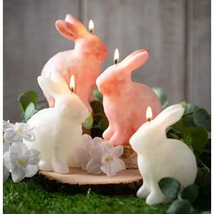 S/2 Glazed Rabbit Candles