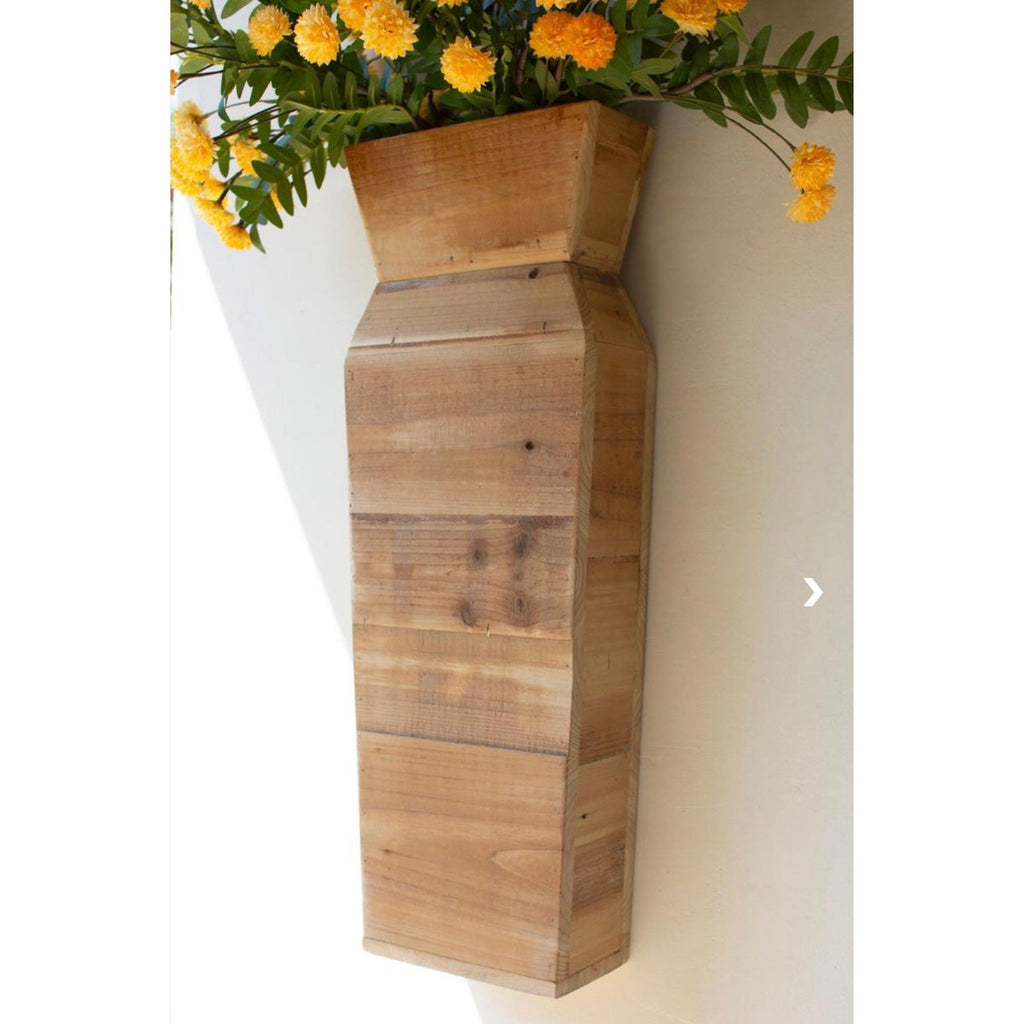 Recycled Wood Tabletop/Wall Vase | Natural