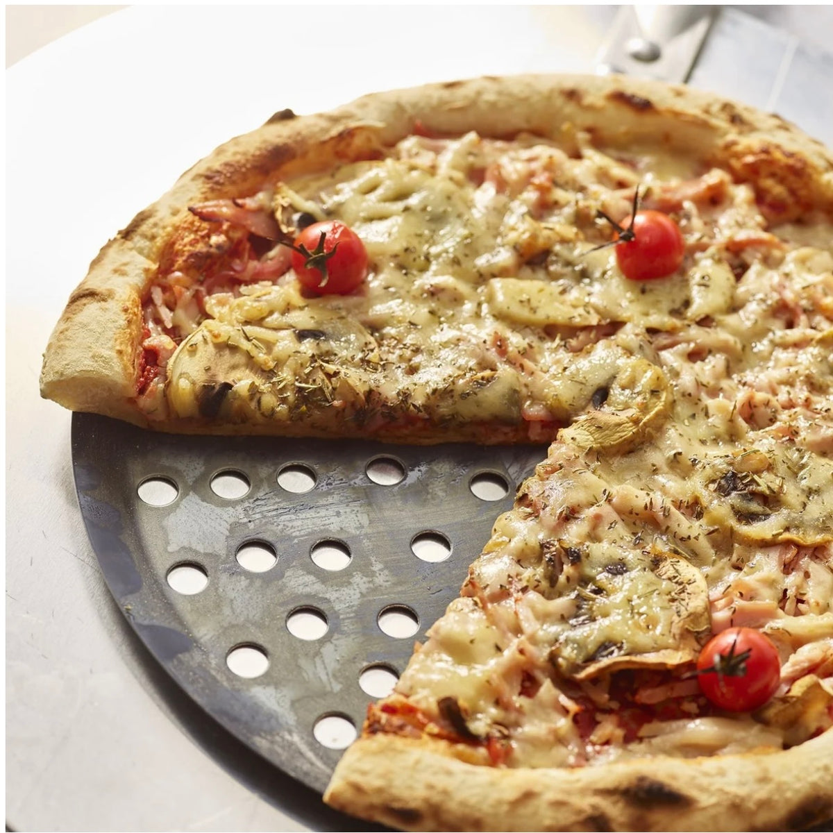 Perforated Blue Carbon Steel Pizza & Tart Sheet