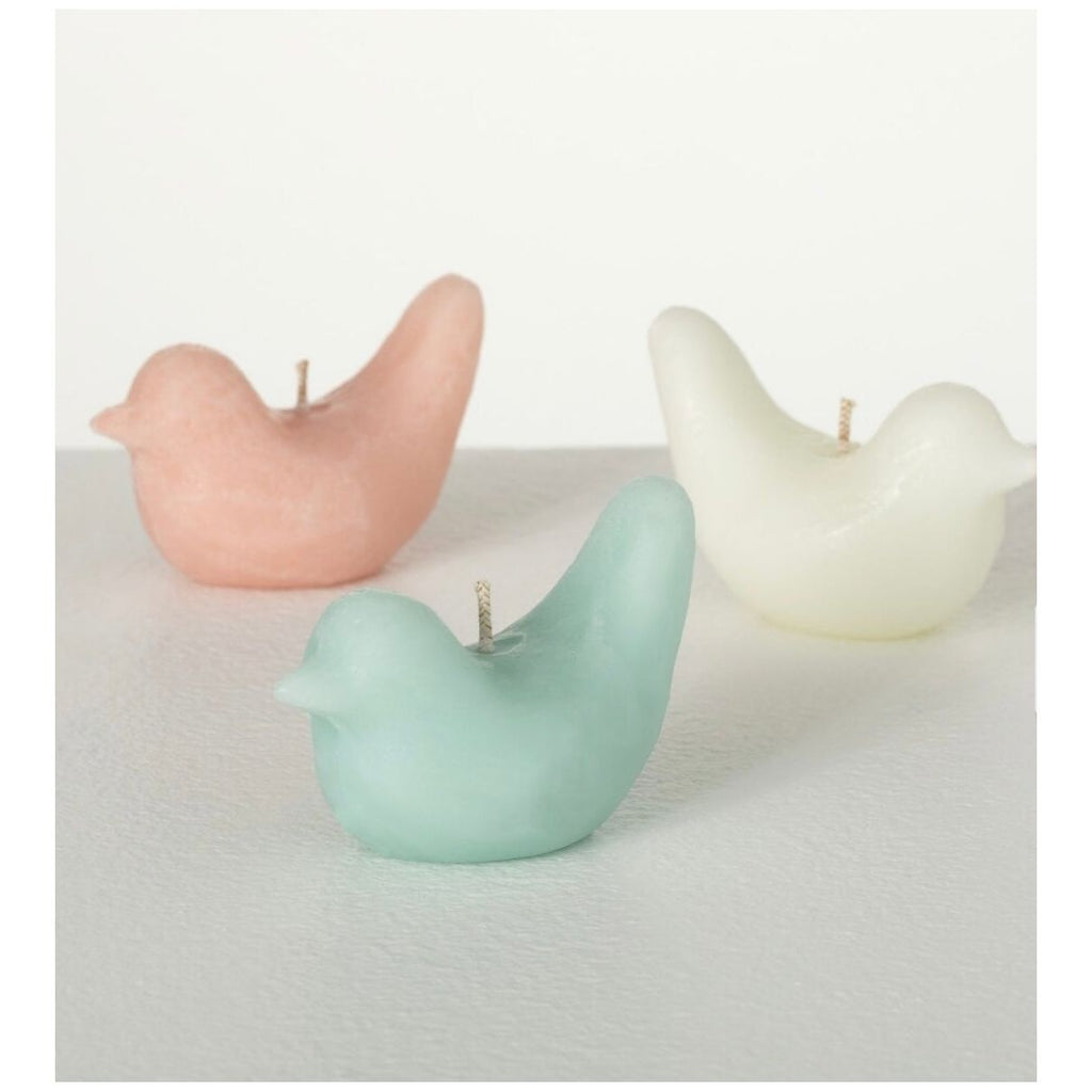 S/3 Glazed Bird Votive Candles