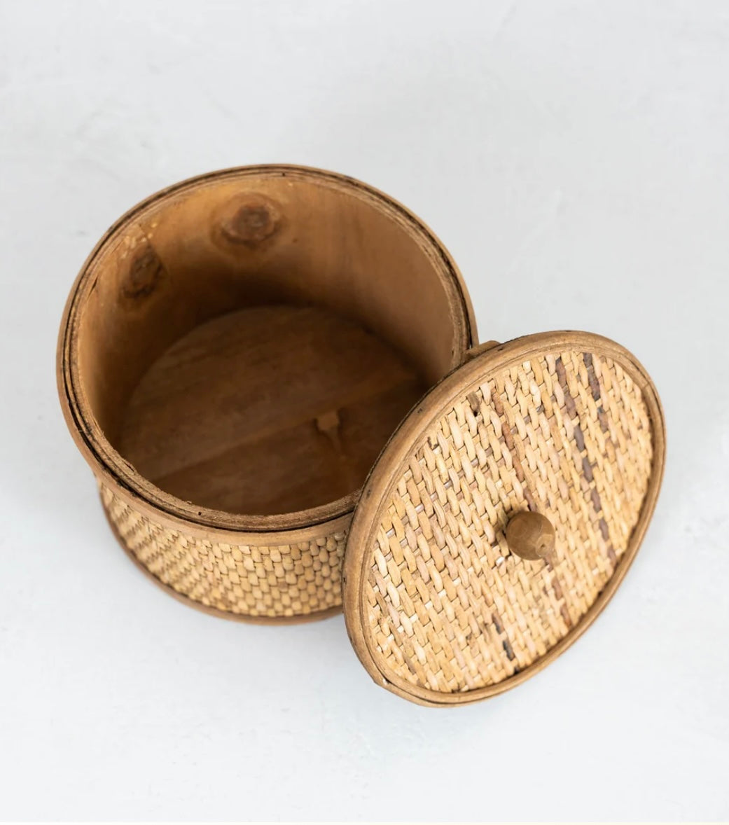 Woven Cane Box