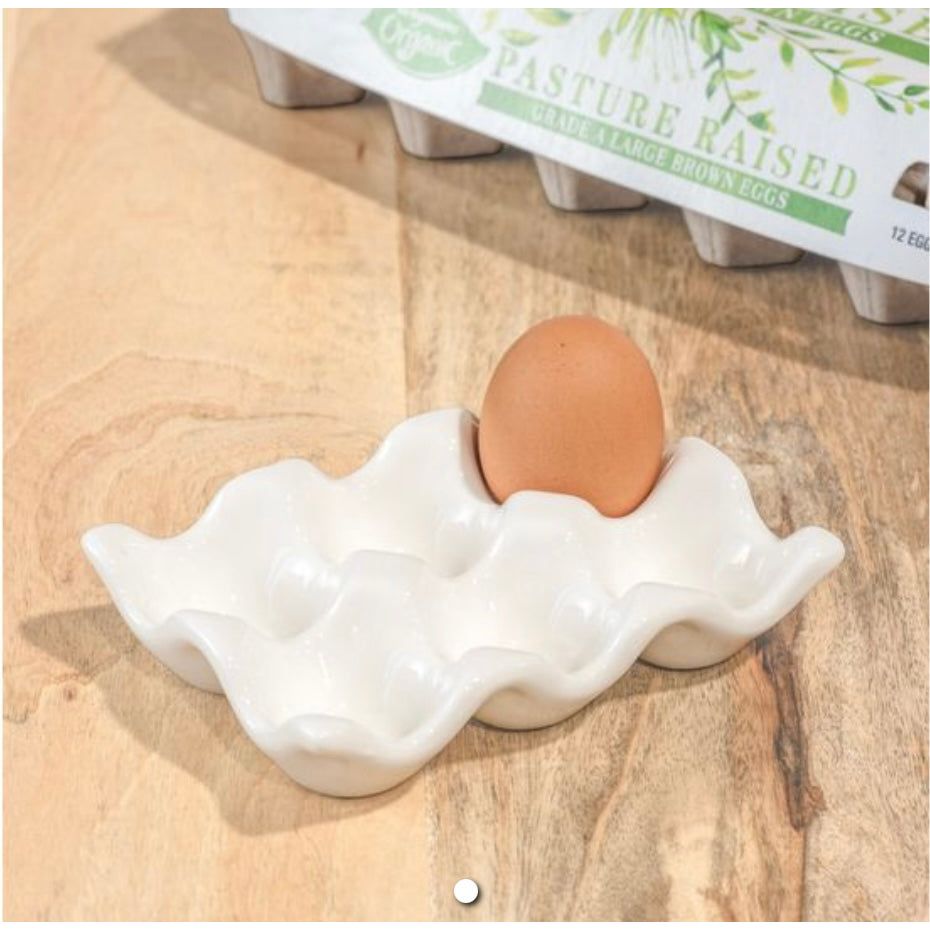 Ceramic Egg Tray | White