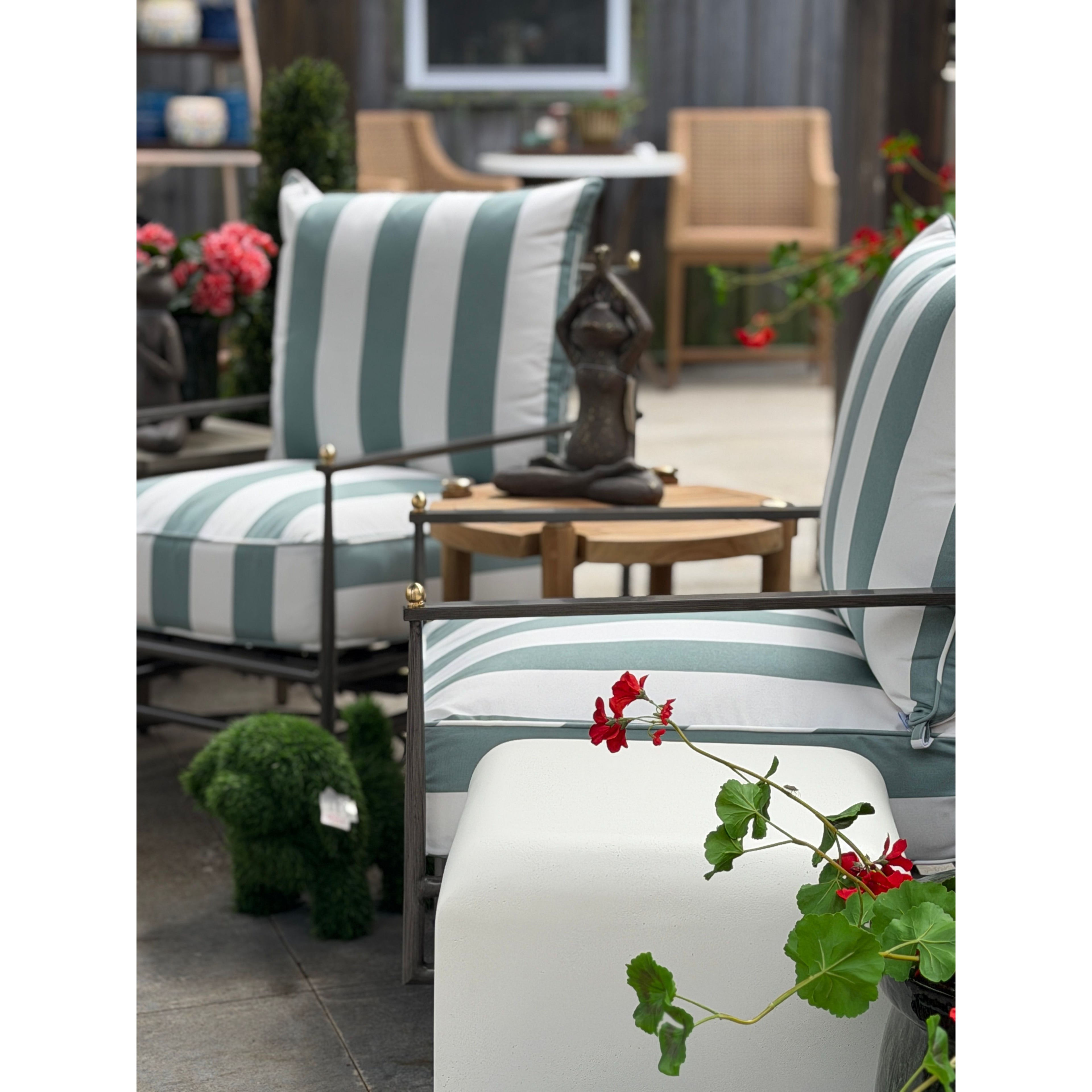 Roma Aluminum Spring Lounge | Cabana Stripe Mist