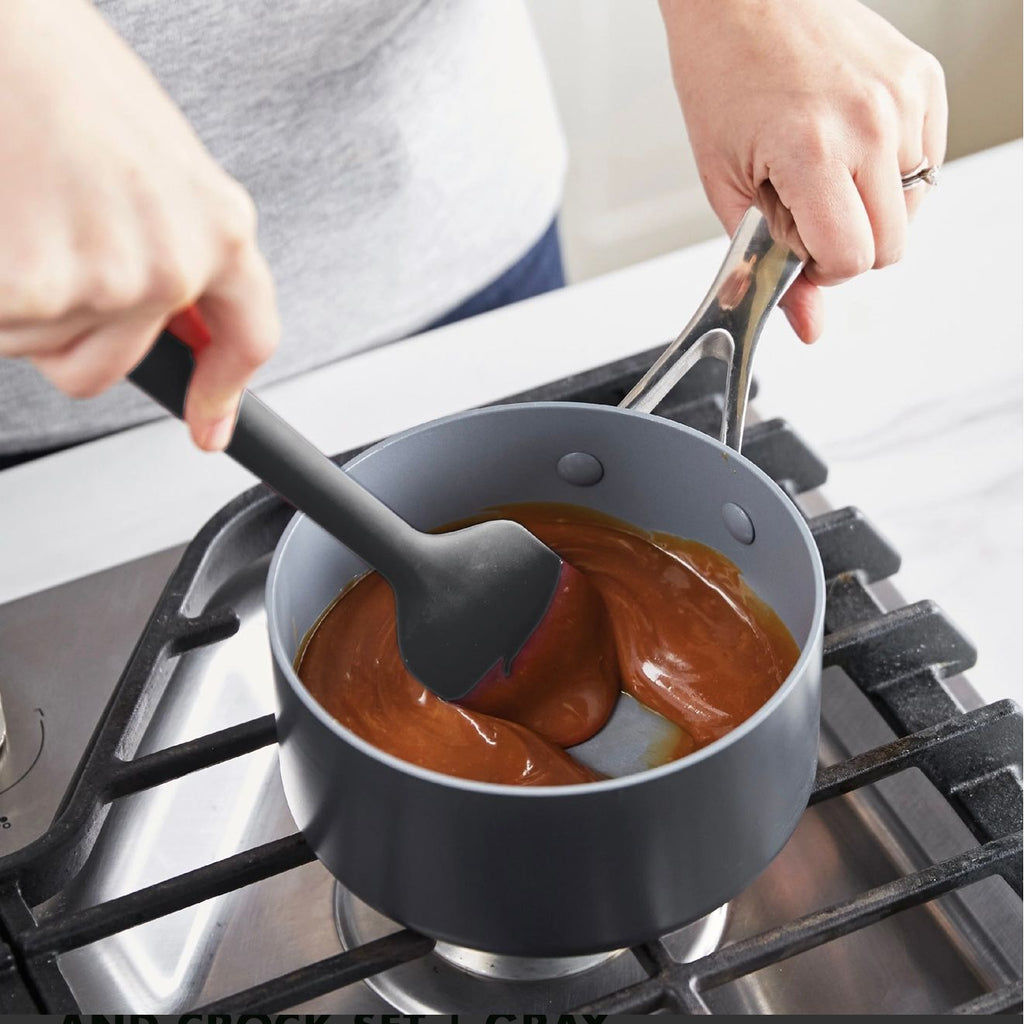 Platinum Silicone 7-PIECE Utensil & Crock Set | Gray