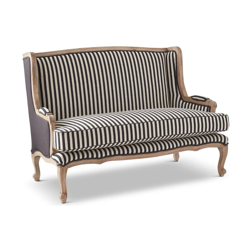 Black & Cream Stripe Settee