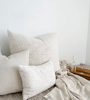Cozy Cotton Boucle Euro Pillow | White (Ivory)