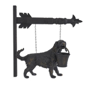 Black & Gold Dog Statue w/Basket Arrow Replacement