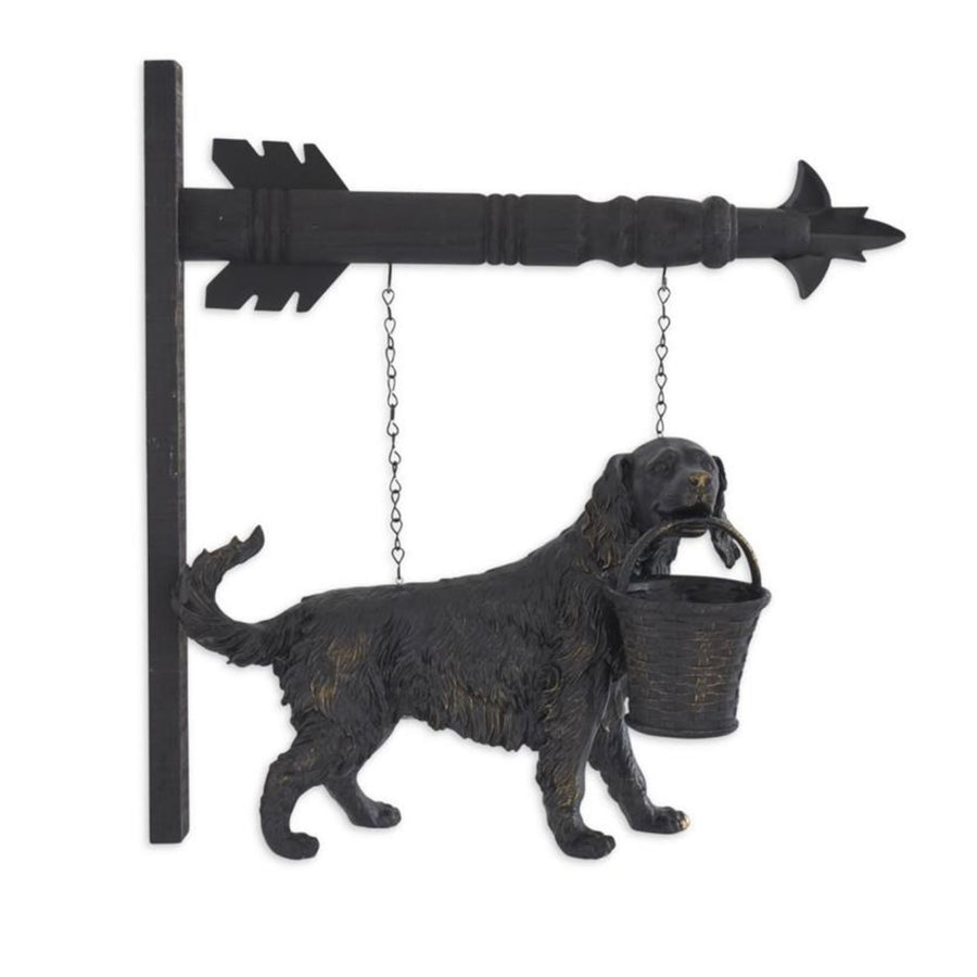 Black & Gold Dog Statue w/Basket Arrow Replacement