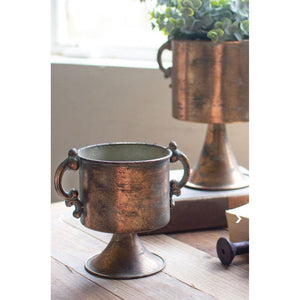 Antique Copper Finish Planter w/Handle