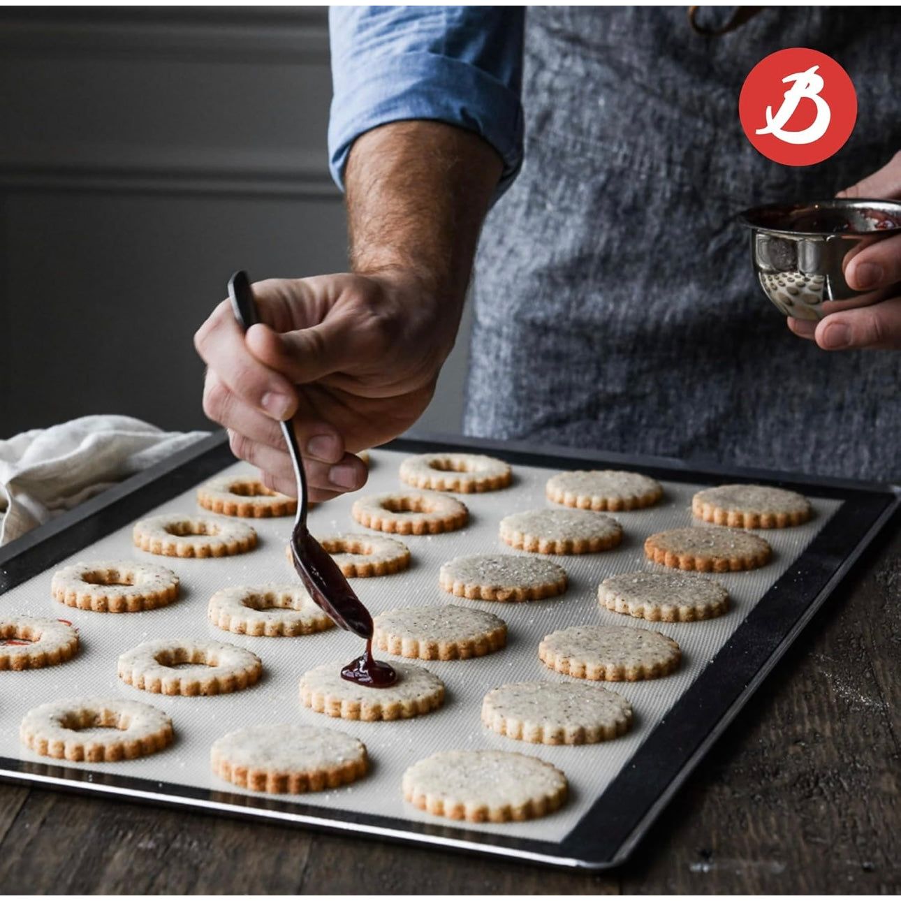 Blue Carbon Steel Rectangular Baking Sheet