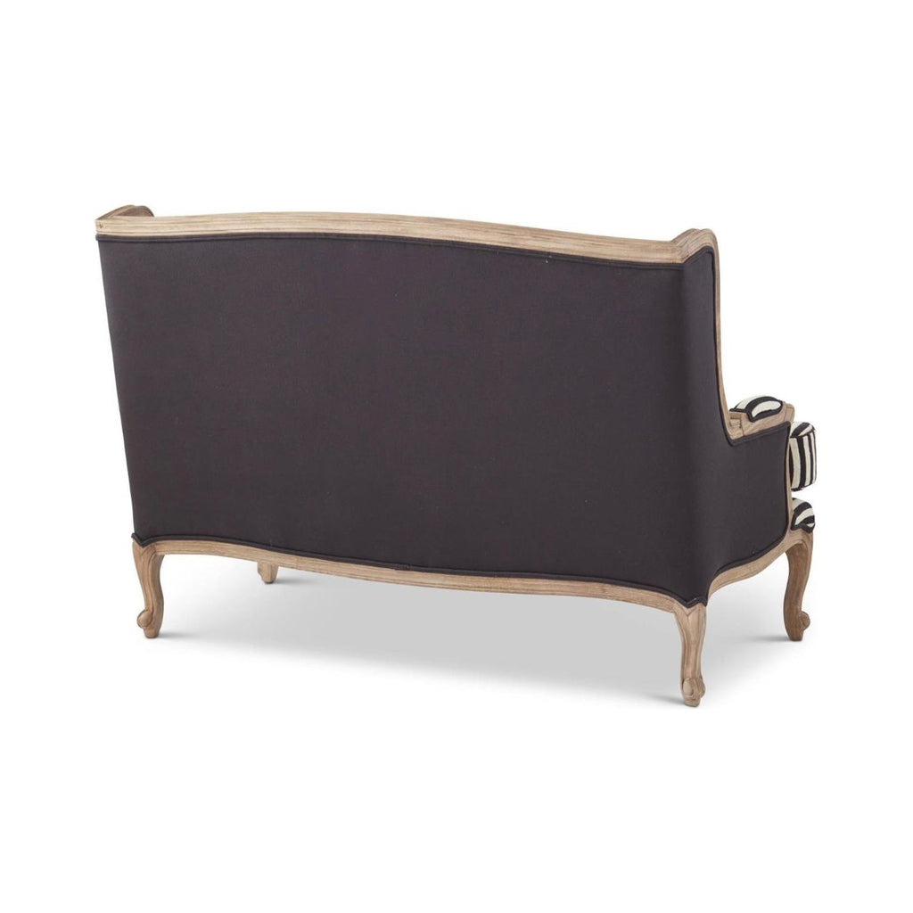 Black & Cream Stripe Settee