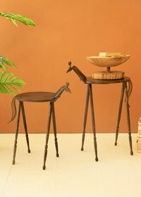 S/2 Iron Horse Accent Tables