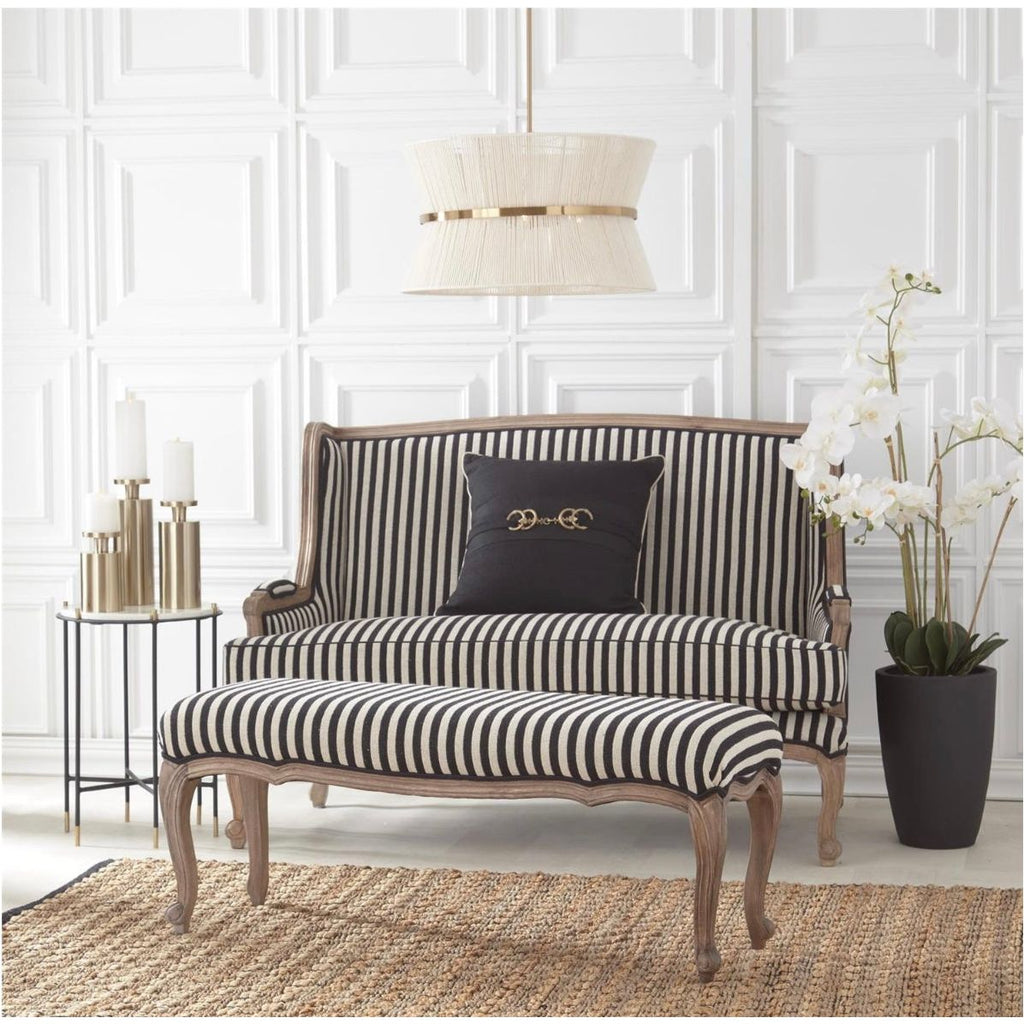 Black & Cream Stripe Settee