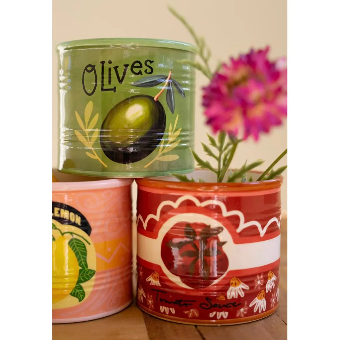 Ceramic Canned Goods Planters