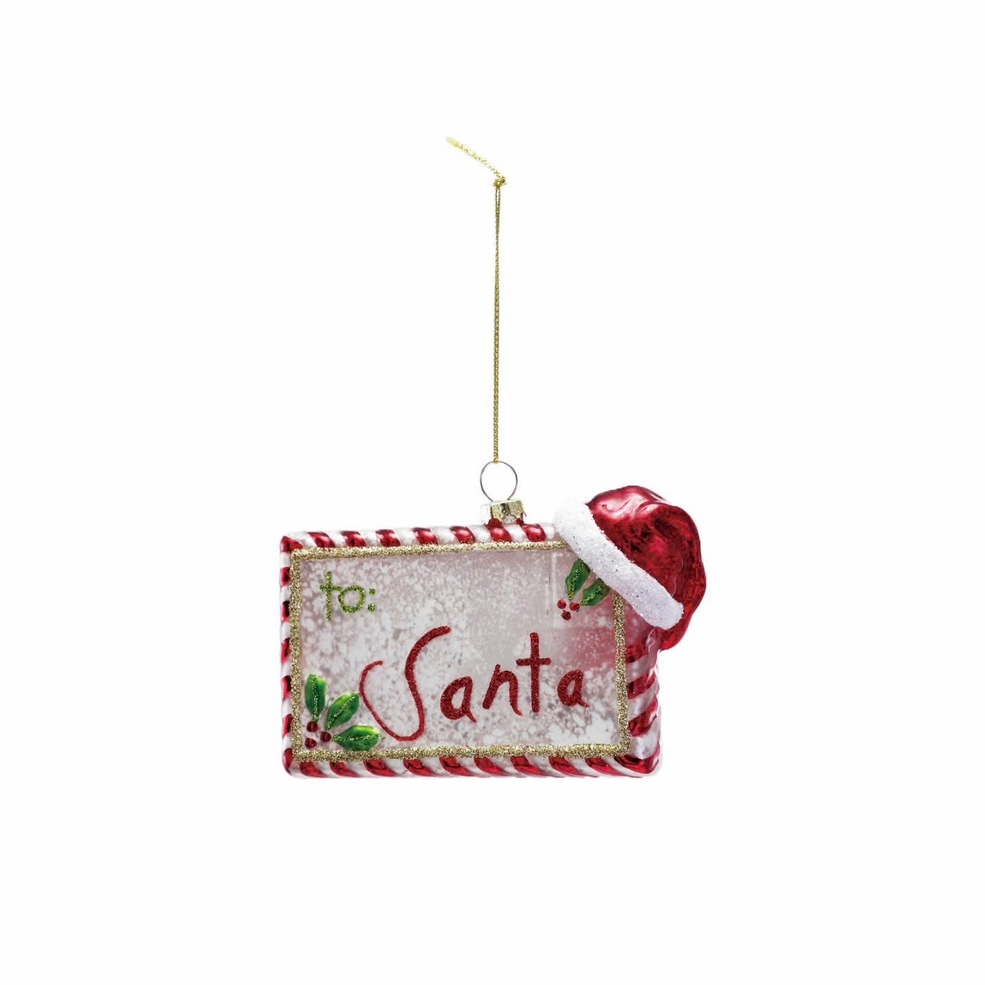 Glass Letter to Santa Ornament