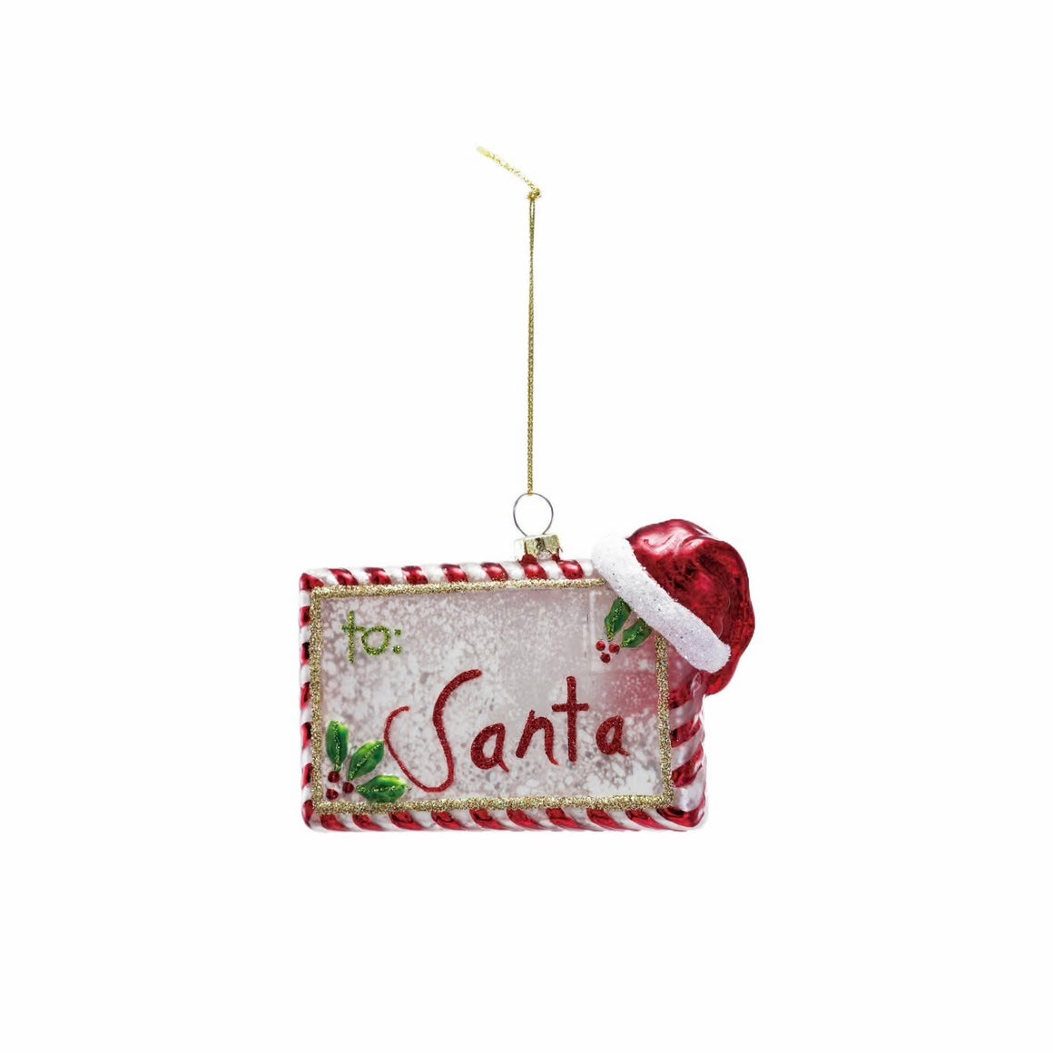 Glass Letter to Santa Ornament