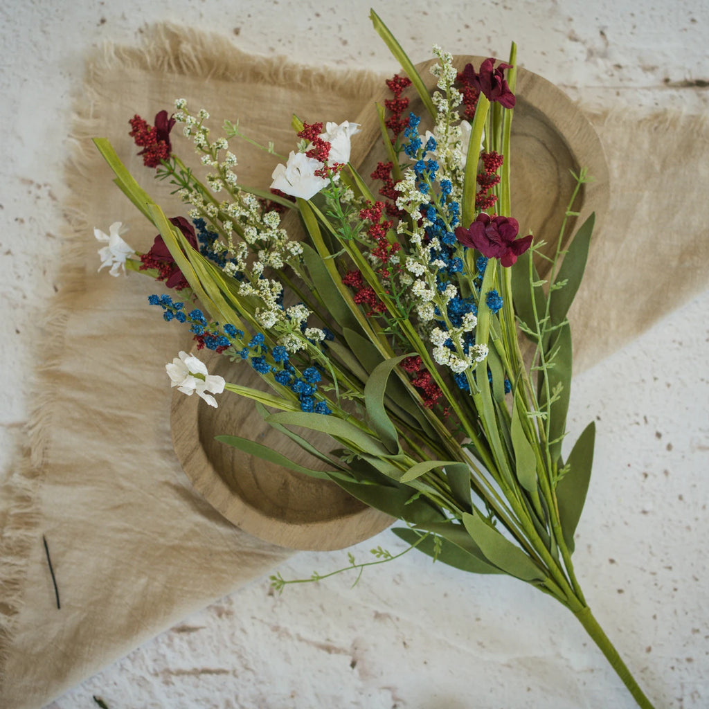 Red, White & Blue Floral Bush