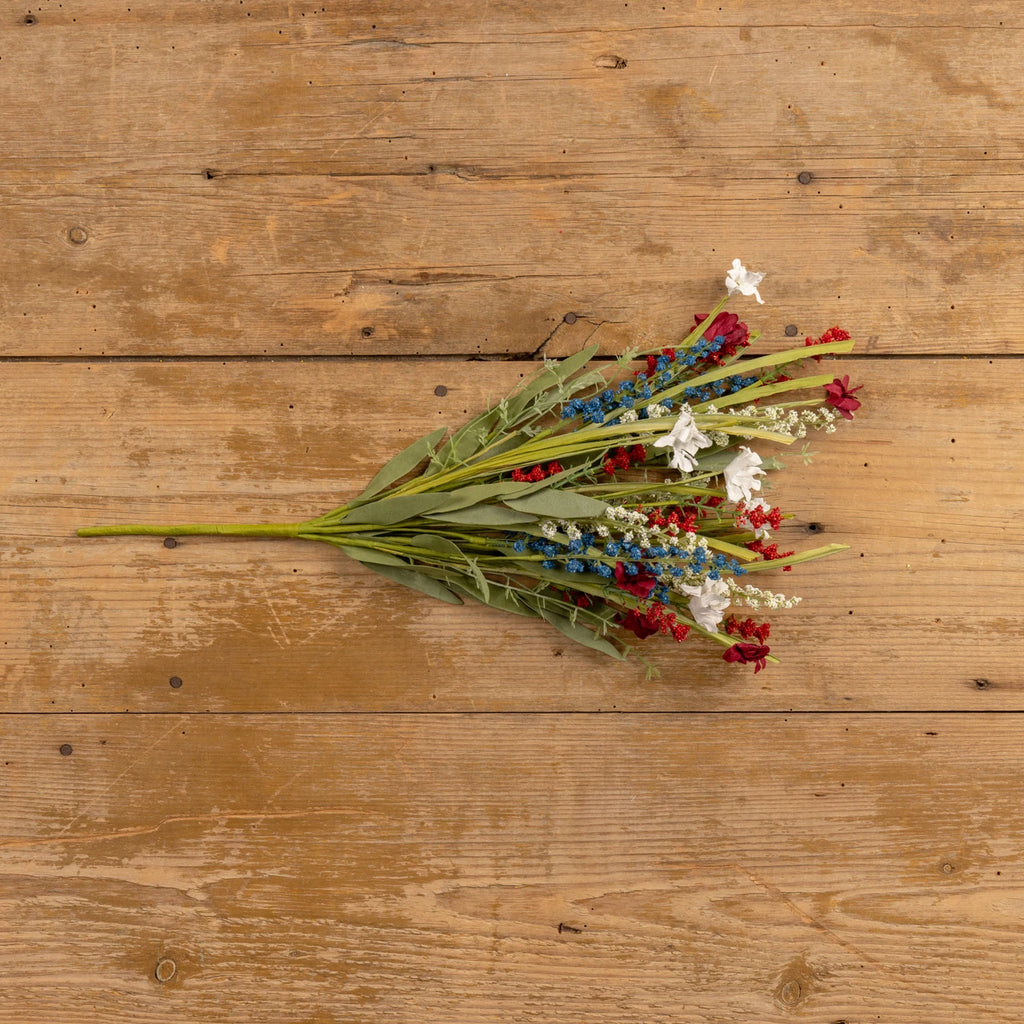 Red, White & Blue Floral Bush
