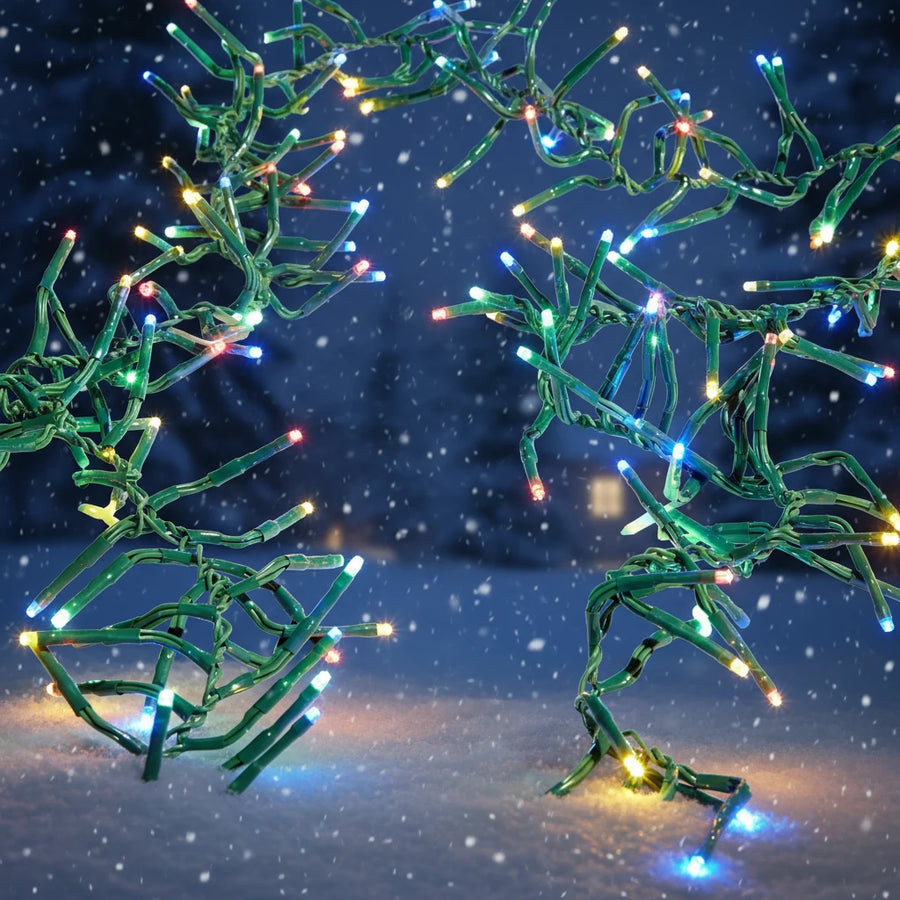 19.6' Cluster Glnd Green Wire W/600 Multi Light W/Remote