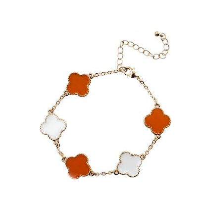 Get Clover Bracelet | Orange +White