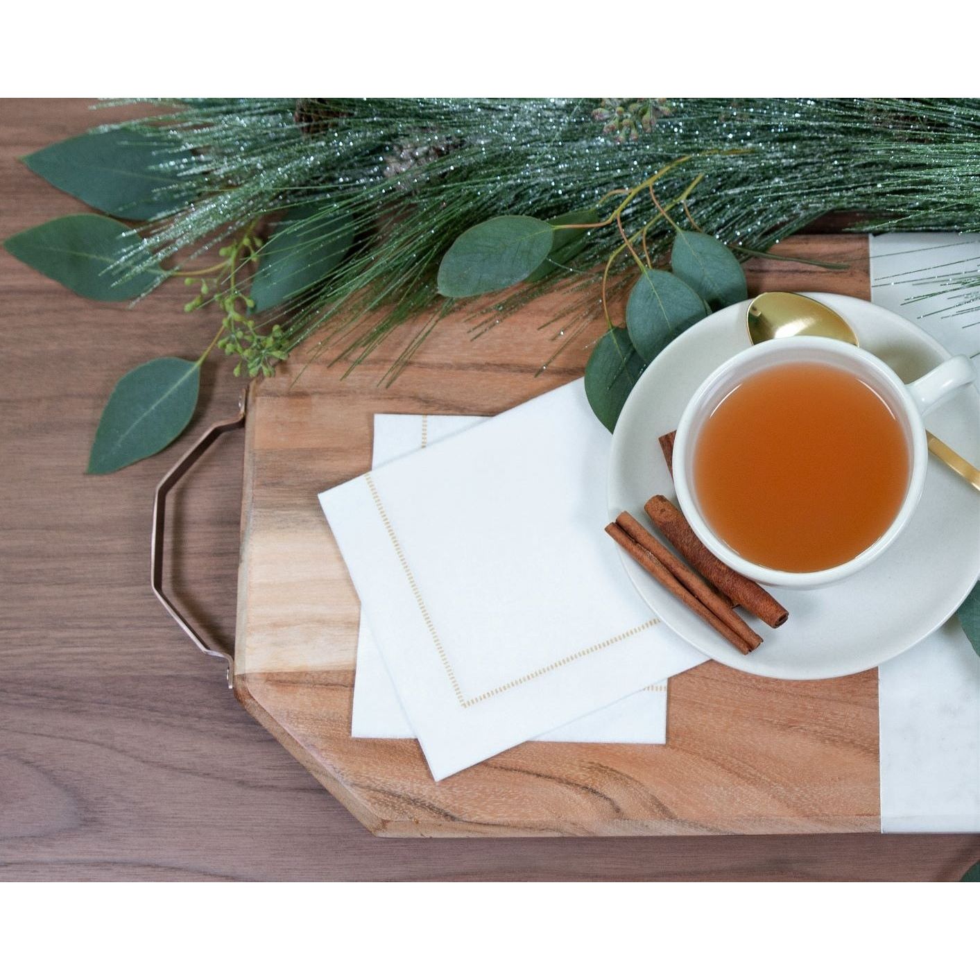 Hemstitch Cocktail Napkins | 25 Count