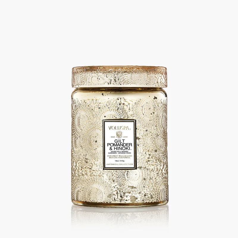 Voluspa Jar Candle | Large - Gilt Pomander & Hinoki
