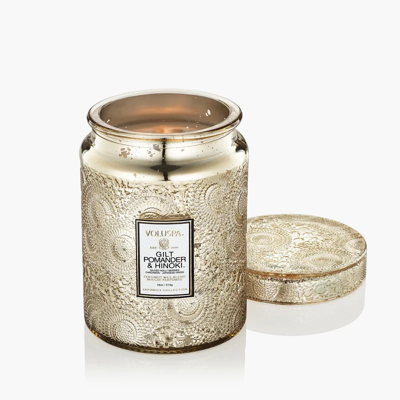 Voluspa Jar Candle | Large - Gilt Pomander & Hinoki