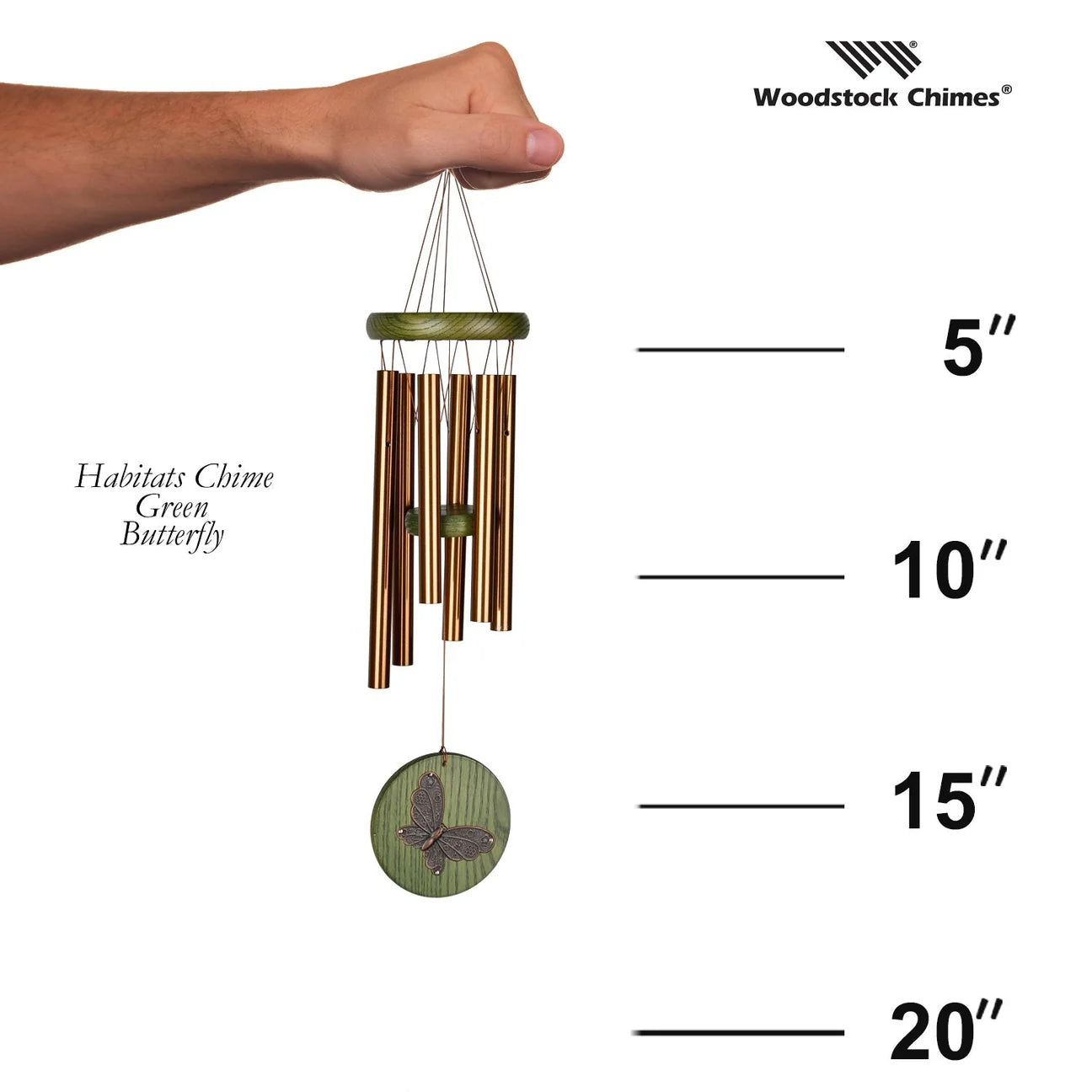 Woodstock Habitats™ Chime | Green Butterfly