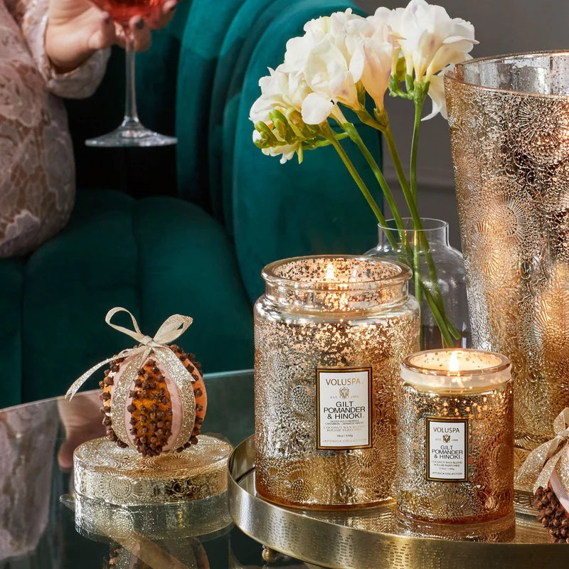 Voluspa Jar Candle | Small - Gilt Pomander & Hinoki