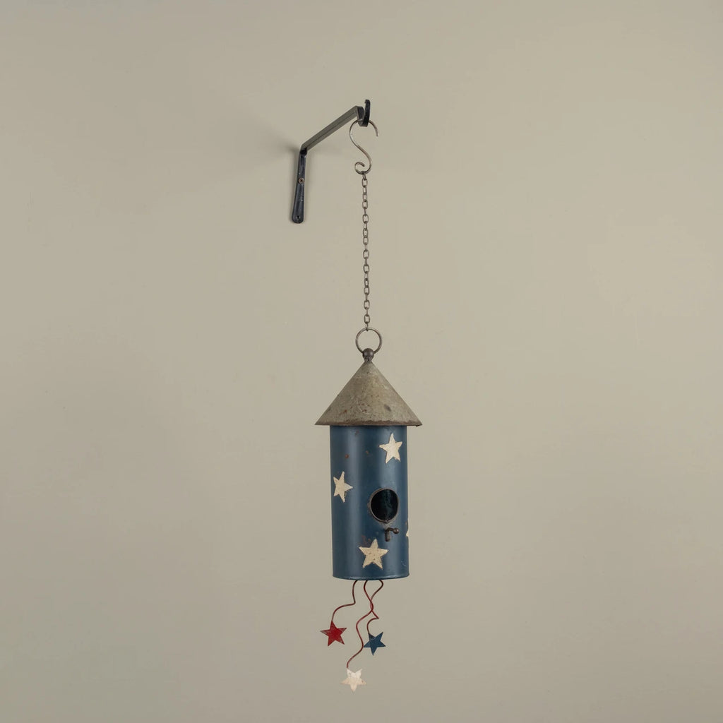 Blue & White Stars Firework Birdhouse
