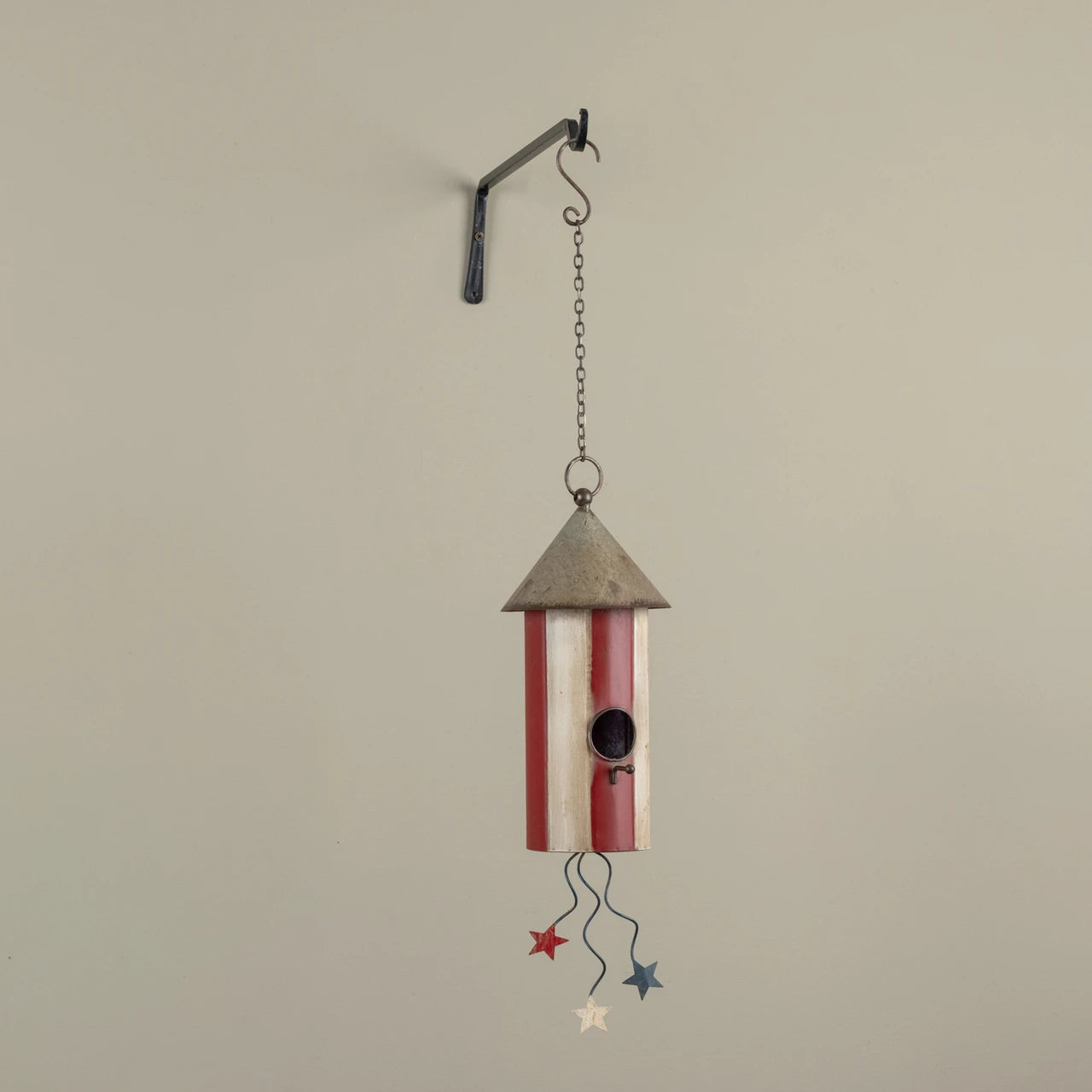 Red & White Striped Firework Birdhouse