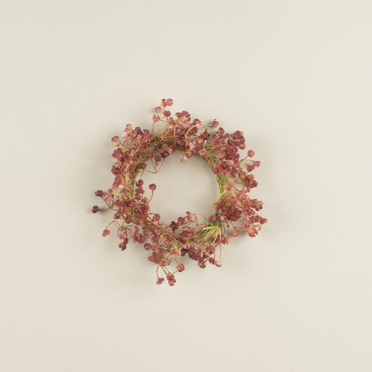 Wine Baby's Breath Candle Ring