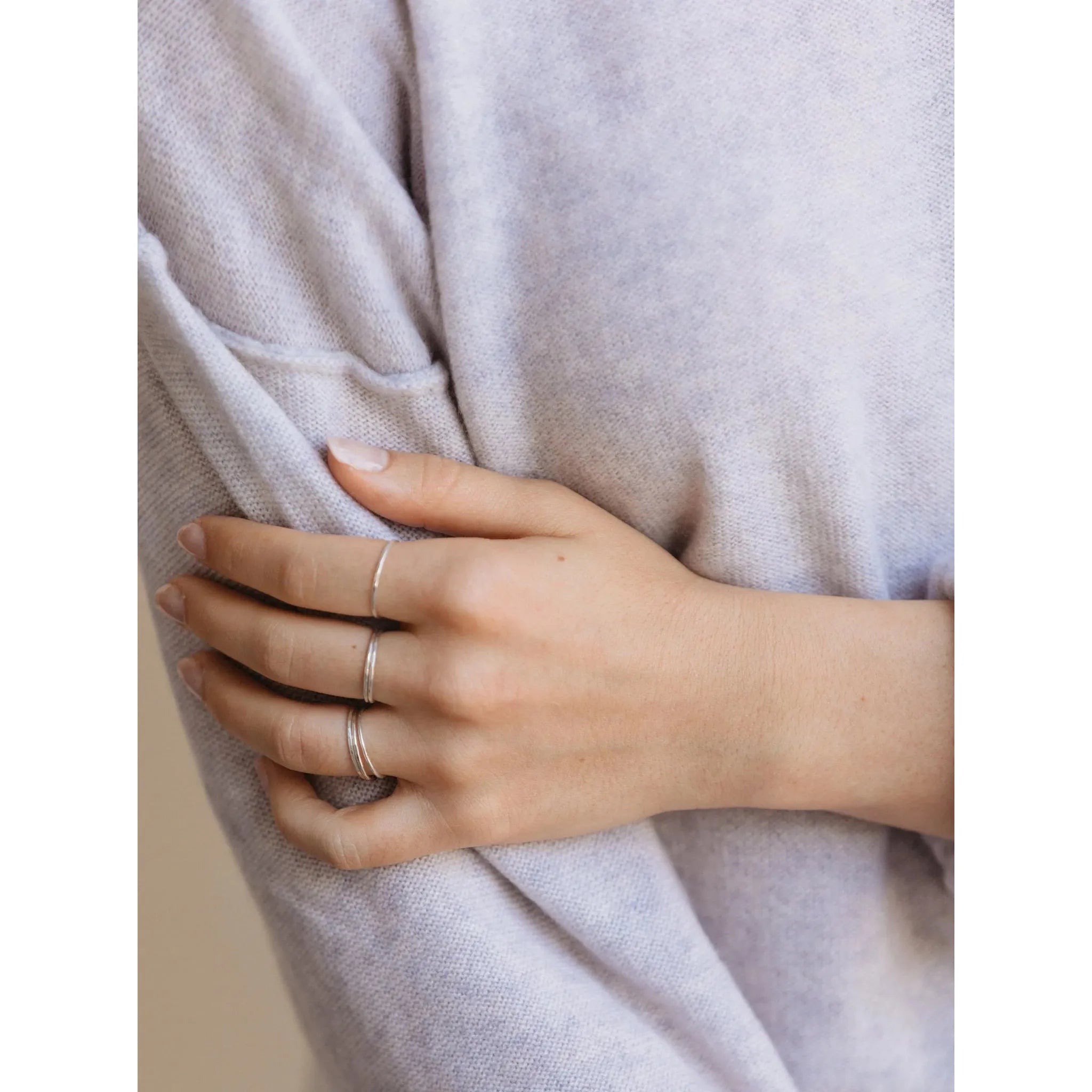 Hammered Stacking Thin Ring