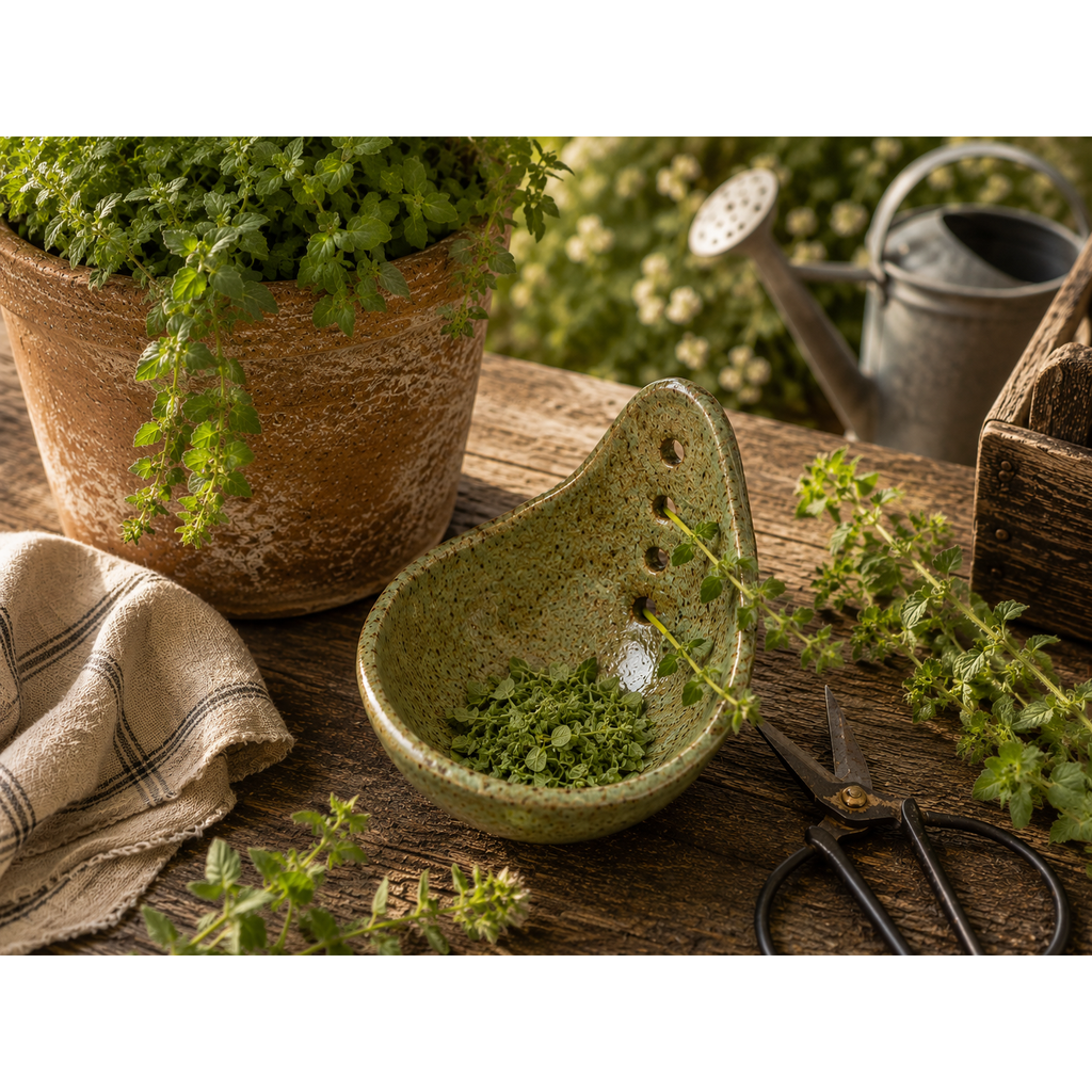 Handmade Ceramic Herb Stripper