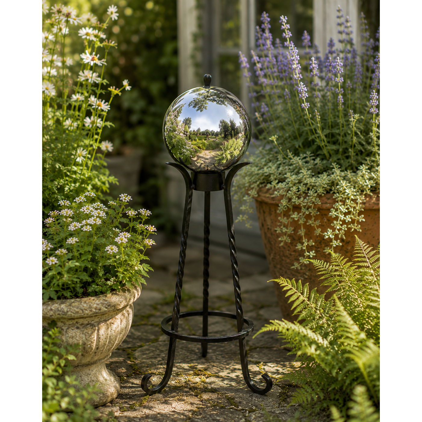 Victorian Silver Gazing Globe | 10”