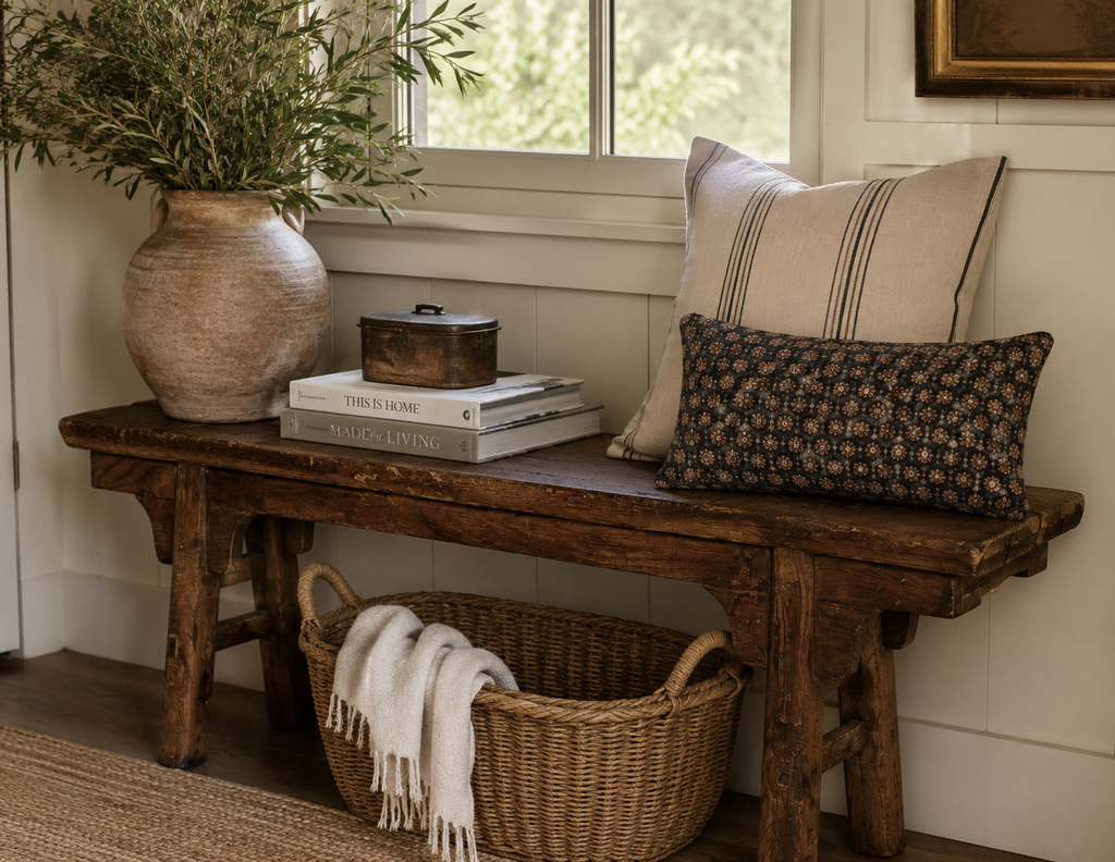 Collected Antique Wooden Bench