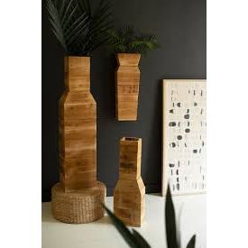 Recycled Wood Tabletop/Wall Vase | Natural