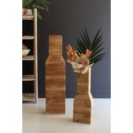 Recycled Wood Tabletop/Wall Vase | Natural