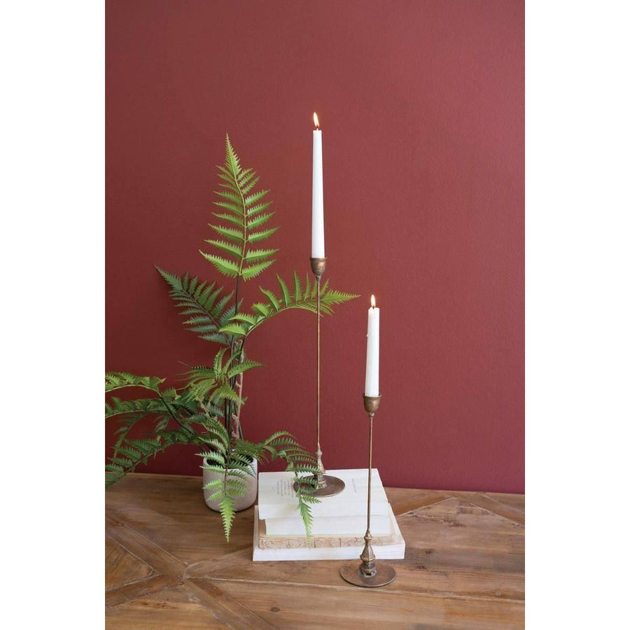 Tall Antique Brass Taper Candleholder