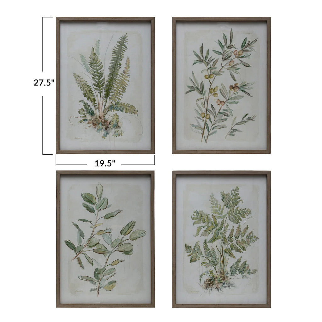 Wood Framed Glass Botanical Art