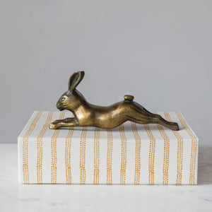 Cast Aluminum Rabbit | Antique Brass Finish