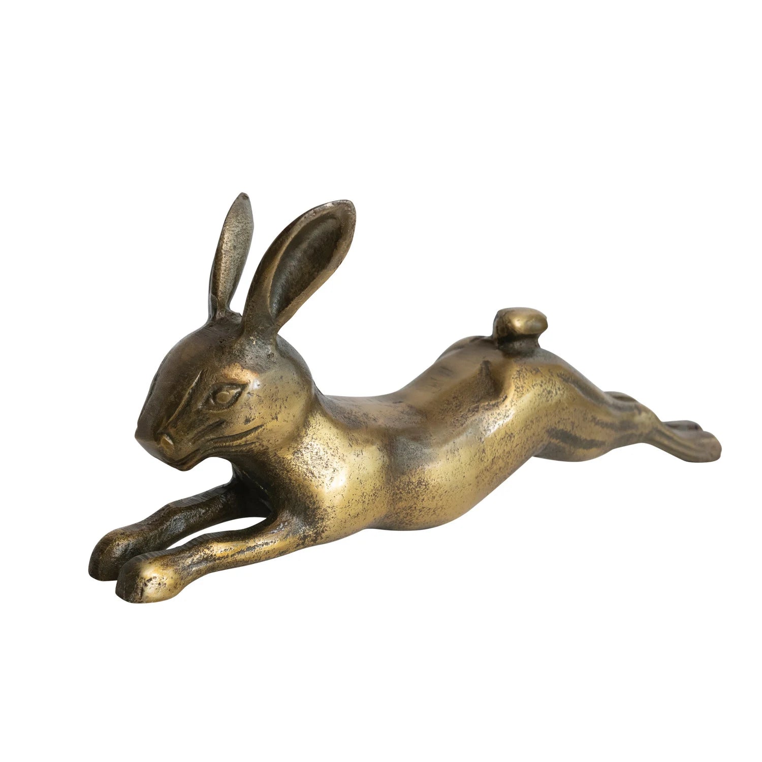 Cast Aluminum Rabbit | Antique Brass Finish