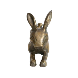Cast Aluminum Rabbit | Antique Brass Finish