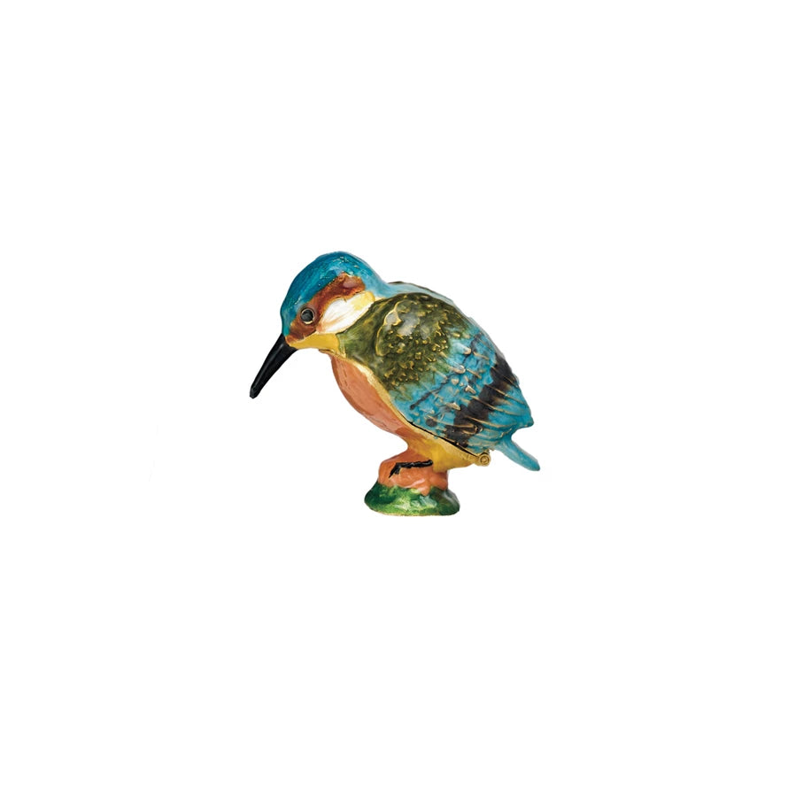 Trinket Box | Enameled Metal Kingfisher