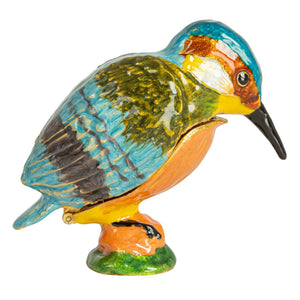 Trinket Box | Enameled Metal Kingfisher